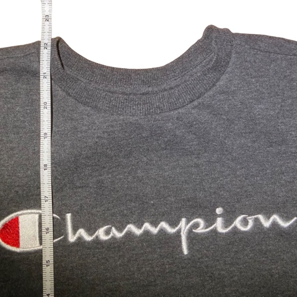 Dark Gray Youth Champion Crewneck Sweatshirt L - Picture 4 of 5